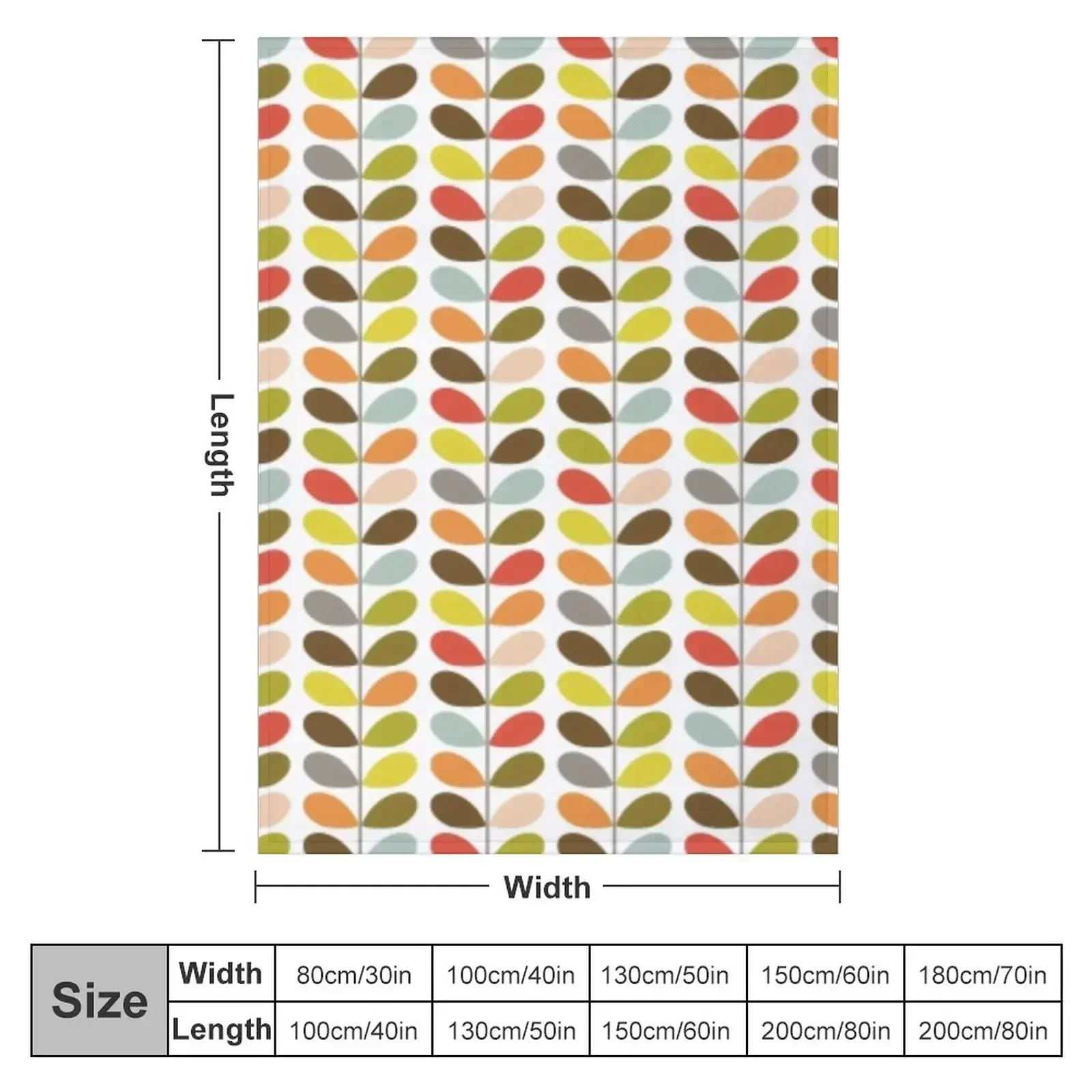 orla kiely multi stem,kiely pattern, orla kiely design,colorful multi stem Throw Blanket