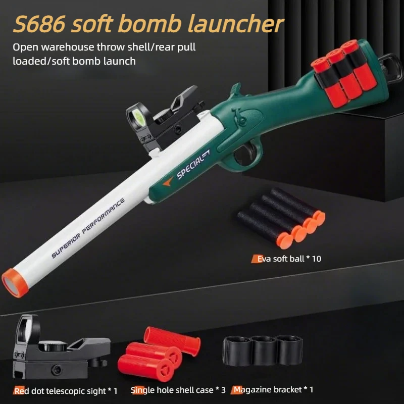 S686 Custodia per cartucce Pirata della pistola EVA Soft Bullet Pistole giocattolo Tiro in modo sicuro per famiglie Giochi di battaglia Sport giocattolo Regali per bambini