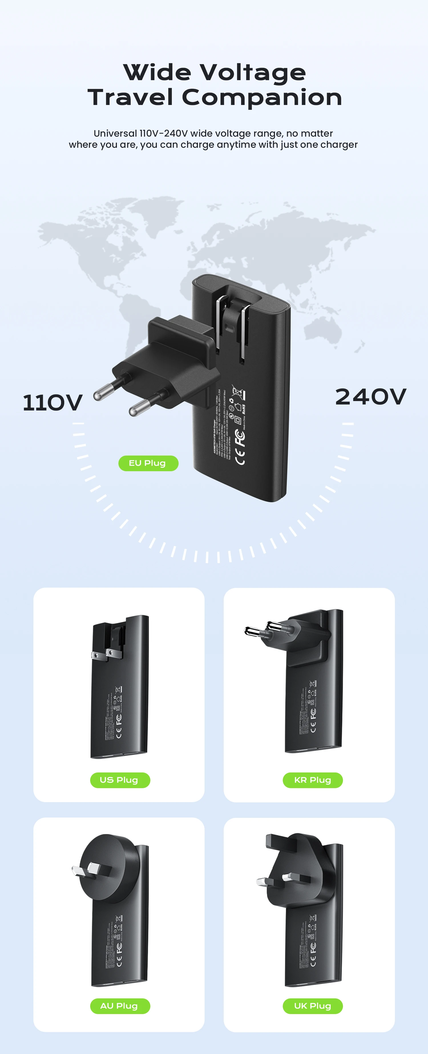 67W GaN USB-C-Ladegerät, schnelles Laden 4.0, PD3.0, PPS, tragbares, ultradünnes Typ-C-Ladegerät für iPhone, Samsung, Macbook, Laptop – Detail 12