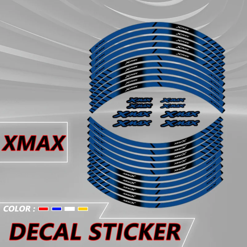 

For YAMAHA XMAX 400 300 X-MAX 250 xmax 125 Motorcycle Rim Stripes Stickers Reflective Waterproof Wheel Hub Sticker Decor Decal