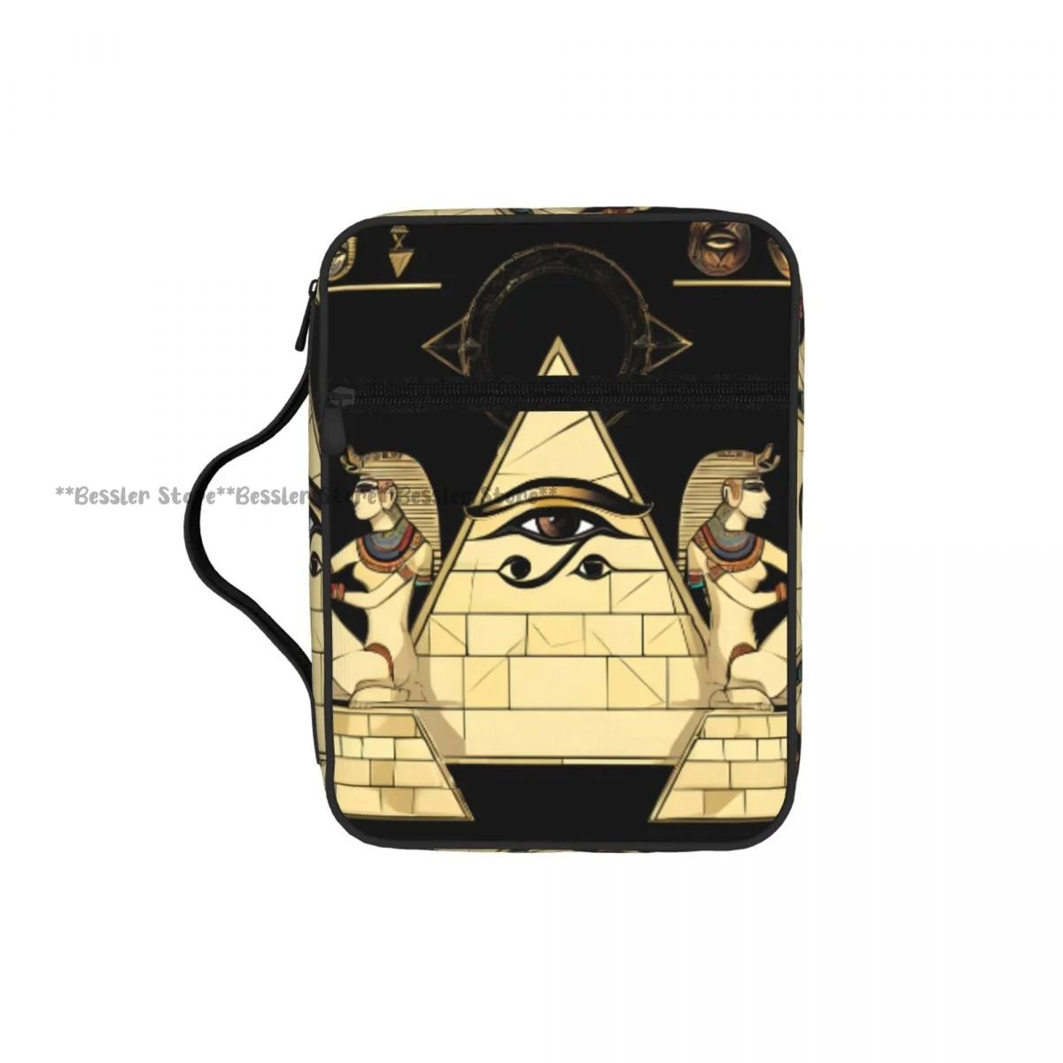 

Girls Priests Guard The Egyptian Pyramid Bible Bag Zipper Handle Handbag Bible Cover Case Carrying Bible Storage Bag