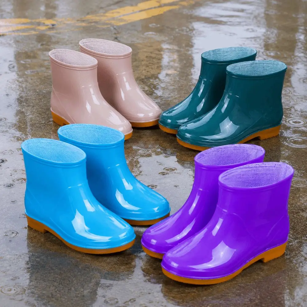 Non-slip Women's Short Rain Boots Low-top Lightweight Garden Rain Shoes Waterproof Durable Water Shoes For Outdoors,Kitchen,Work