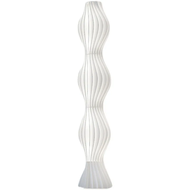 Acrylic light and shadow art floor lamp white grass skirt living room bedroom exhibition hall pleated lamp