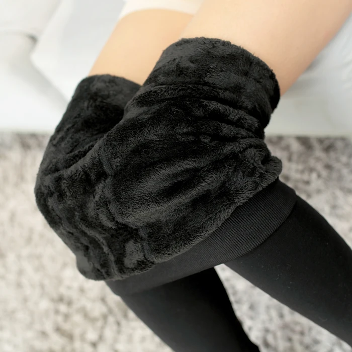 plus Size High Waist Thickened Fleece Women's Leggings Pants Long Trousers Autumn Winter  Color Slimming Footwear