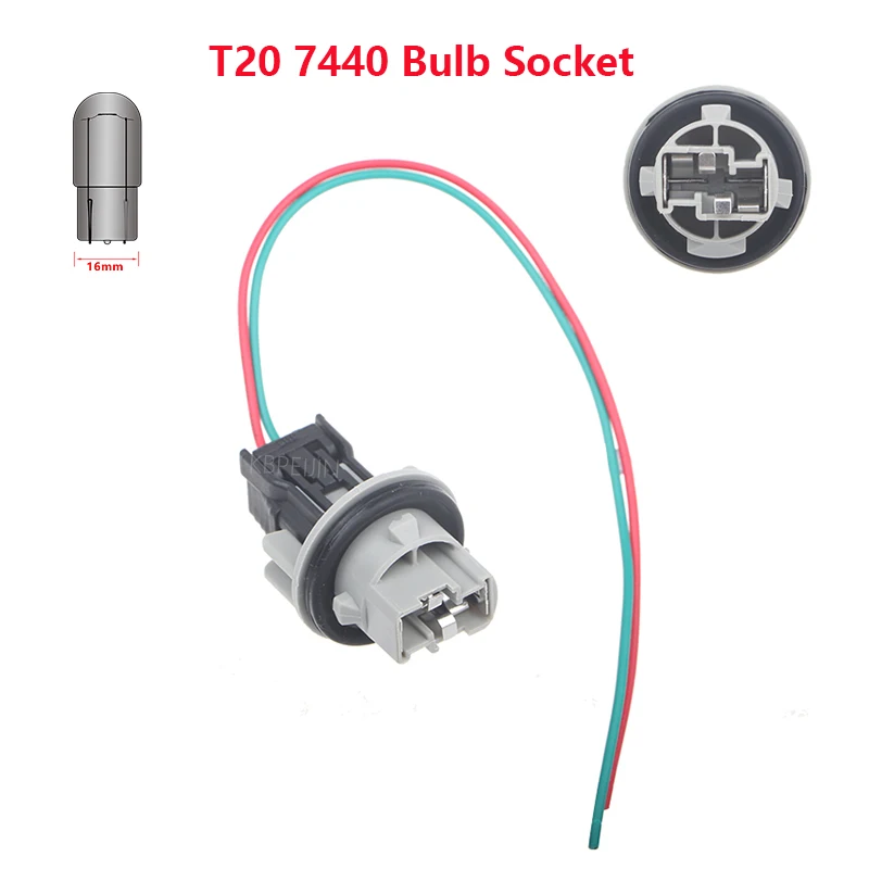 

1x For Honda Odyssey CR-V RM1 RM4 Acura Car Light T20 7440 Bulb Holder Adapter With 2 Wires Connector Accessories