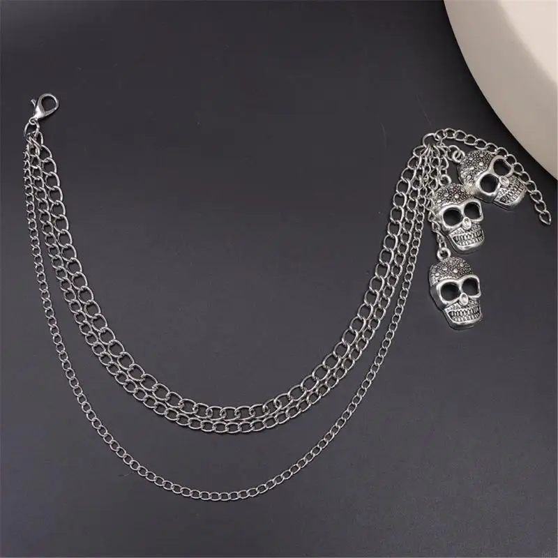 D0UB Elegant Skull Chain Chain pour chaussures Chaîne chaussures métalliques pour bottes toutes les bottes assorties