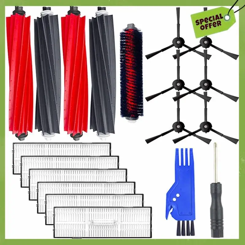Textura delicada-1 conjunto de peças de reposição apto para roborock s8 pro ultra aspirador acessórios escova lateral principal filtro hepa rep