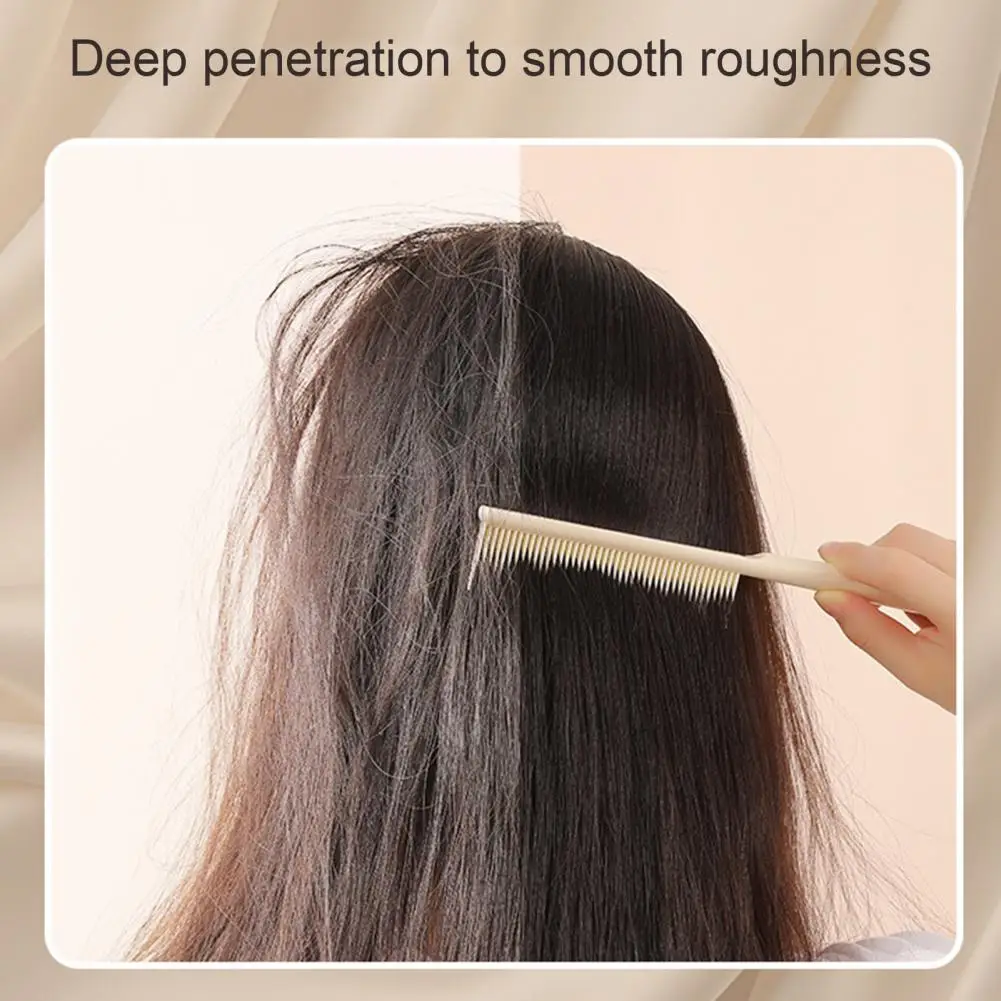 Peine Desenredante Ergonómico de Mango Largo, Peine Antiestático de Dientes Finos para Desenredar el Cabello Húmedo, Seco, Rizado y Grueso para Hombres y Mujeres