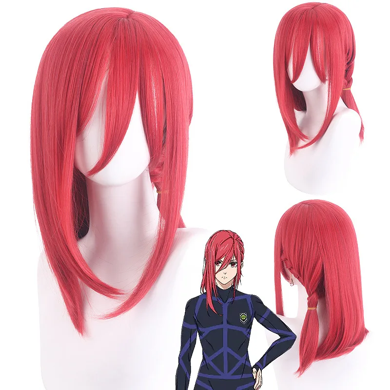 

Anime Game BLUE LOCK Cos Chigiri Hyoma Stage Role Play Watermelon Red 50cm Cosplay Accessories Woven Wig