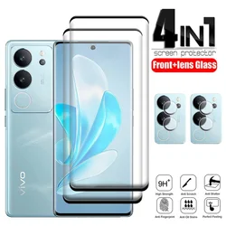 Vivo V29 Pro 강화 유리 9H 전체 곡선 카메라 보호 필름 화면 보호기 Vivo V29 Pro V 29 Len Glass 용 4-in-1 유리