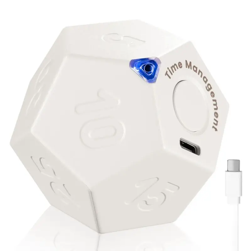 A56P-Timer Rotate Dodecagon - Rechargeable Timer Flip Timer 1 3 5 10 15 20 25 30 45 60 90 Countdown