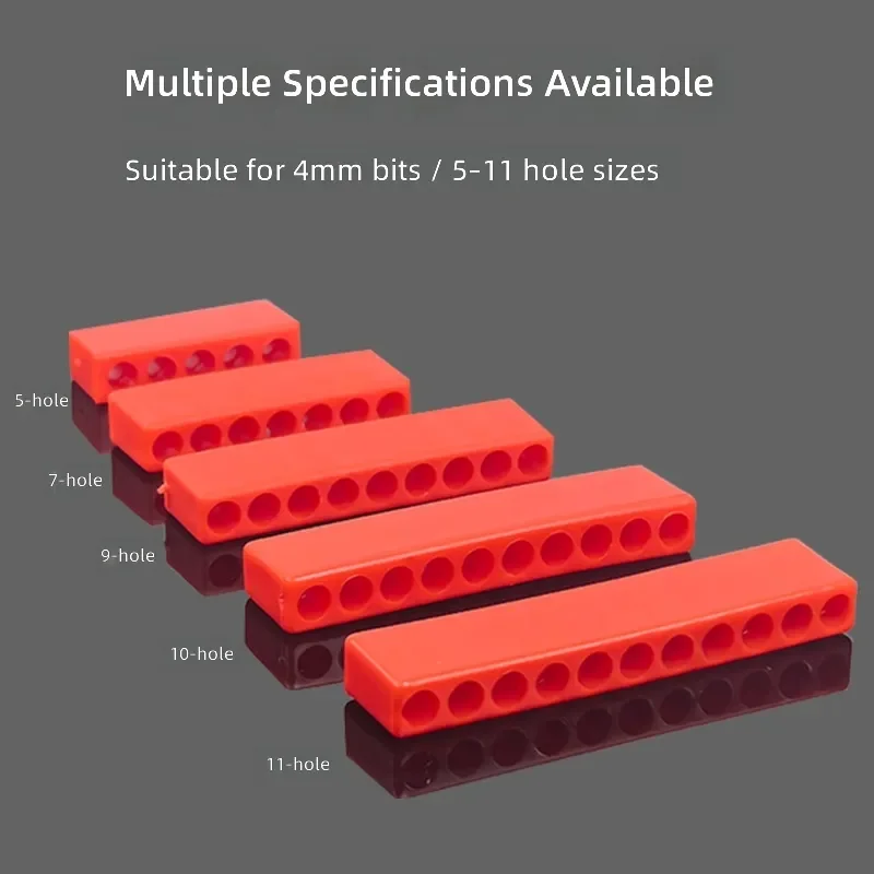 for Batch Head Storage Strip 6.35mm Hexagonal Handle Screwdriver Sleeve Storage Box Seat 10 Holes 12 Holes Soft Rubber
