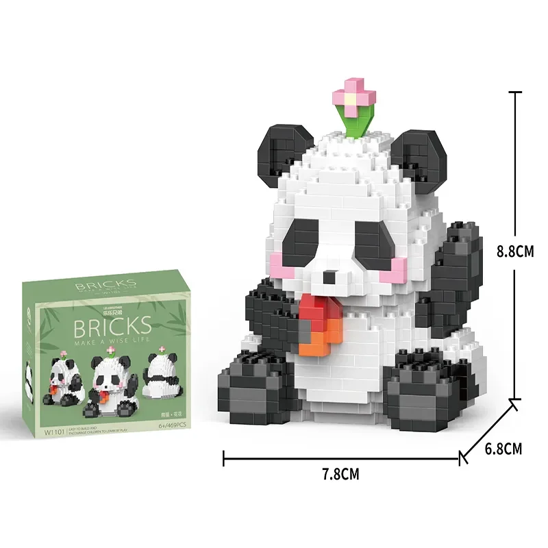 Creative DIY Assemable Animal Cute MINI Chinese Style Animal Panda Building Block Educational Boy Toys For Children Model Bricks