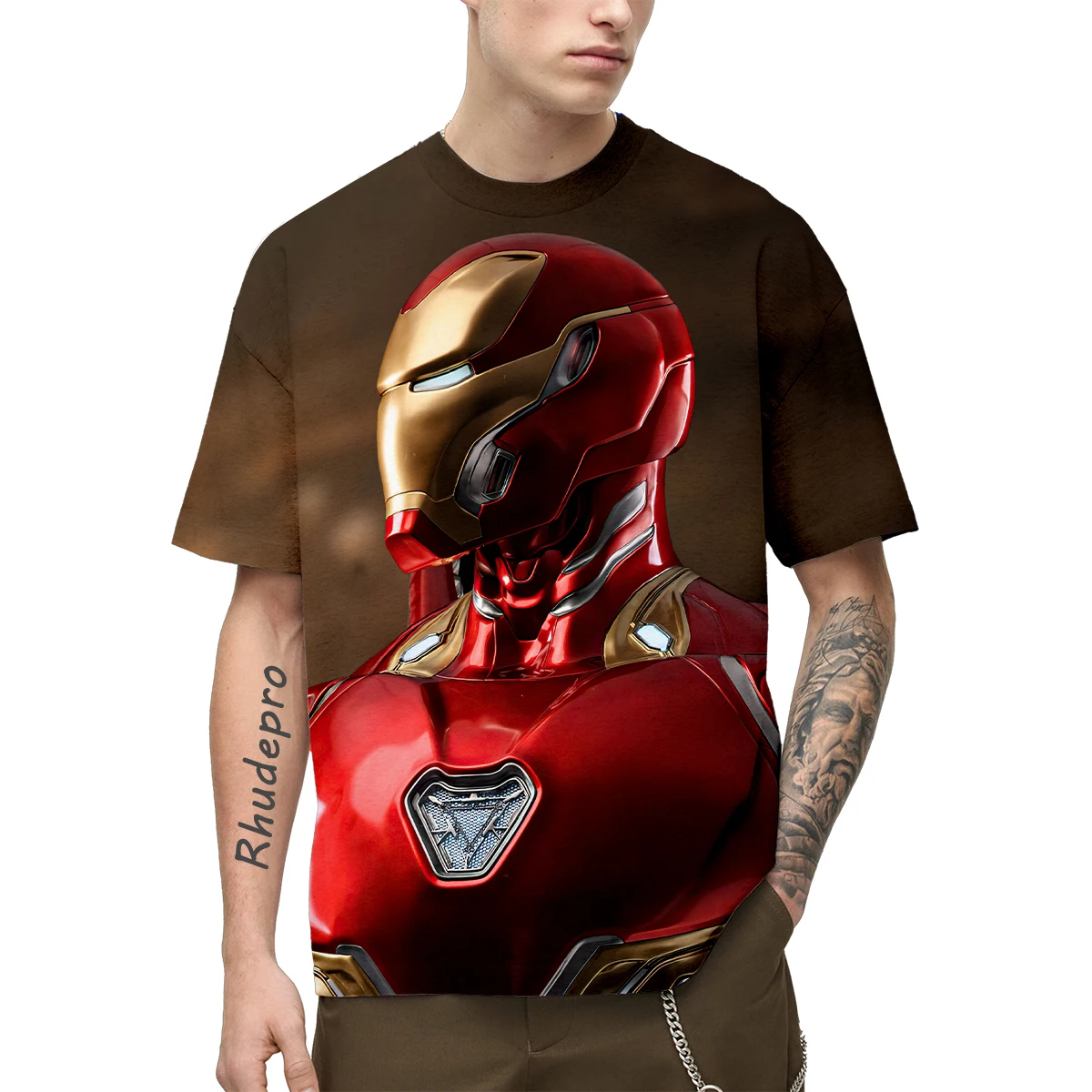 Miniso-camisetas con estampado 3D de dibujos animados para niños, camisetas de cómic Harajuku, Spiderman, Iron Man, Verano