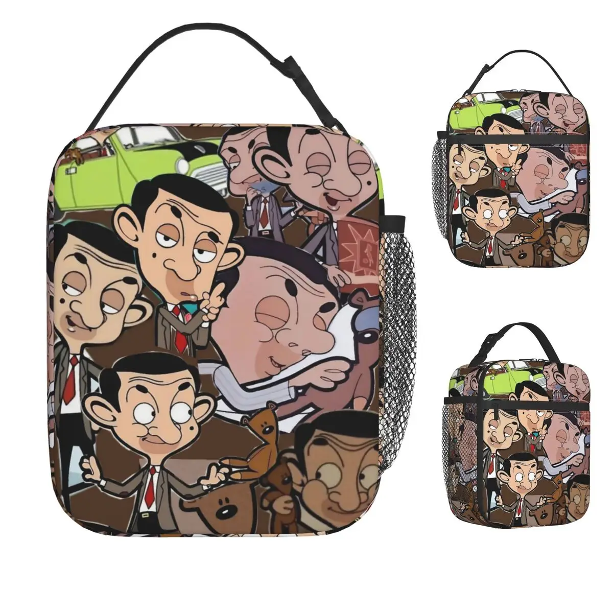 

Сумка-холодильник с рисунком мистера Боба, горобина, Аткинсона, комиксов, портативная коробка для завтрака, сумка-холодильник с пляжным принтом, забавные оксфордские термосумки для обеда