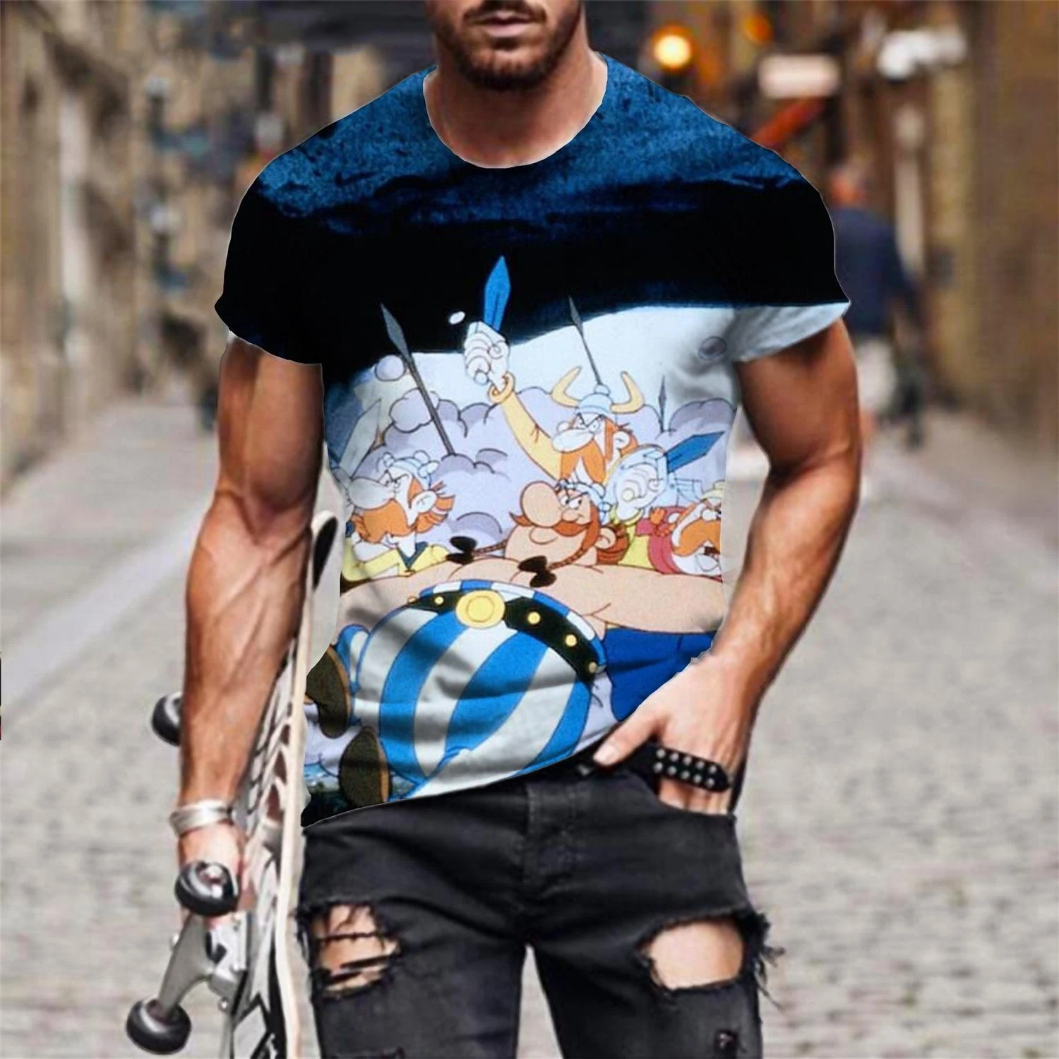 جديد أنيمي الكرتون أستريكس وأوبليكس ثلاثية الأبعاد تي شيرت مطبوع الرجال النساء قصيرة الأكمام تي شيرت المتضخم Harajuku تيز القمم ملابس أطفال