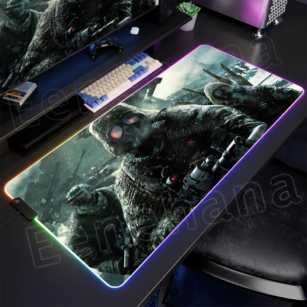 

XXL Game Accessories Cartoon Rubber Desktop Computer Office Anti-slip Pad Gamer S-Stalker 2LEDRGB E-sports ROGS Gaming Mouse Pad