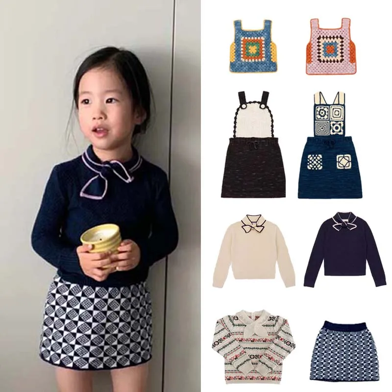 

PER-SALE 2025 Autumn MP Boys Girls Cute Skirts Print Boys Pants Girls Knit Sets Flower Girl Sweaters Baby Girls Winter Tops