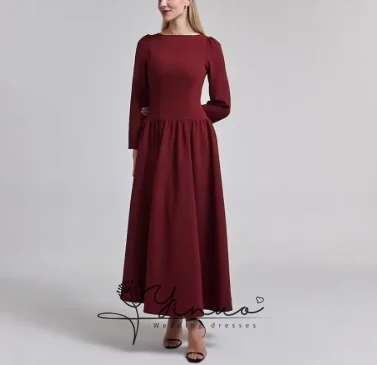 customized Birthday Evening Dress Ankle Length Full Sleeves Summer Elegant Wedding Party Gowns For Women Arab