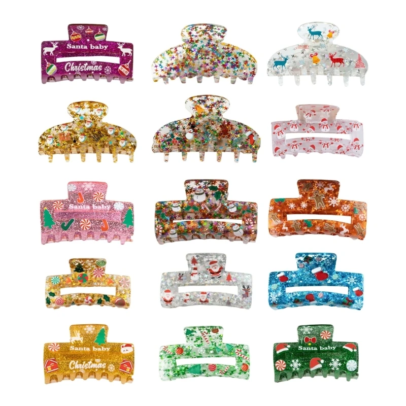 

Christmas Santa Hair Claw Clip Large Barrettes Hair Jaw Clip Hair Tool