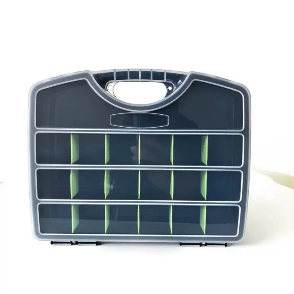 Multi-Compartment Organizer Box Transparent Lid Thickened Grid Component Organizer Hand Carry Compact Size Storage Case