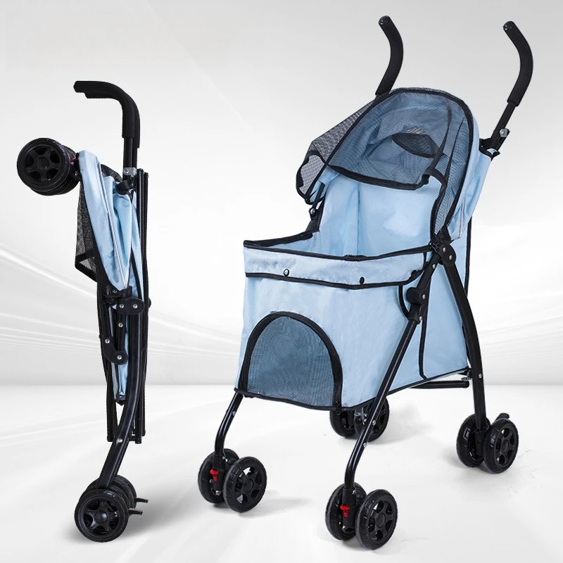 Multifunctional Foldable Pet Stroller Trolley, Travel Cart for Small Dog Cat Outdoor Walking Pet Supplies