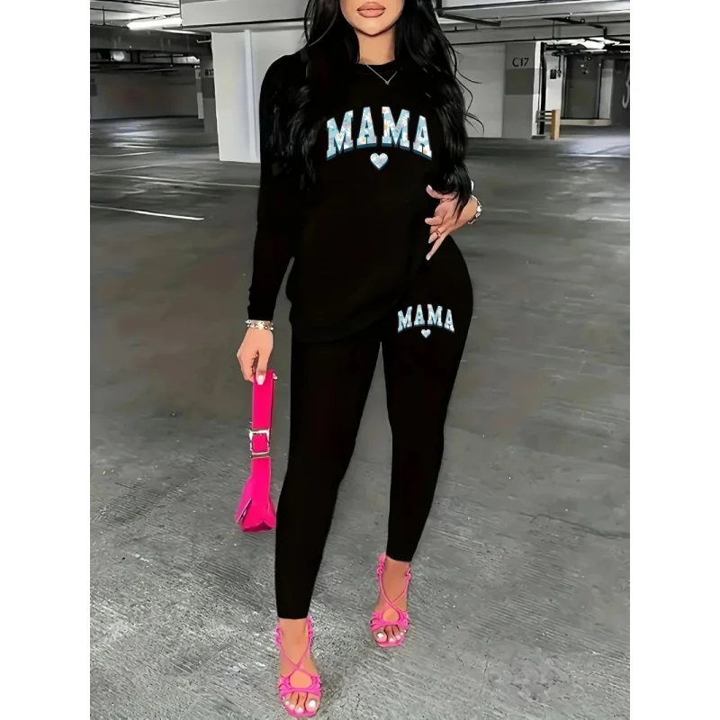 เสื้อสเวตเชิ้ตไซส์ใหญ่ คอกลม สไตล์เกาหลี ลายตัวอักษรใหม่ เสื้อทรงหลวมสำหรับผู้หญิง ลายสีสันสดใส