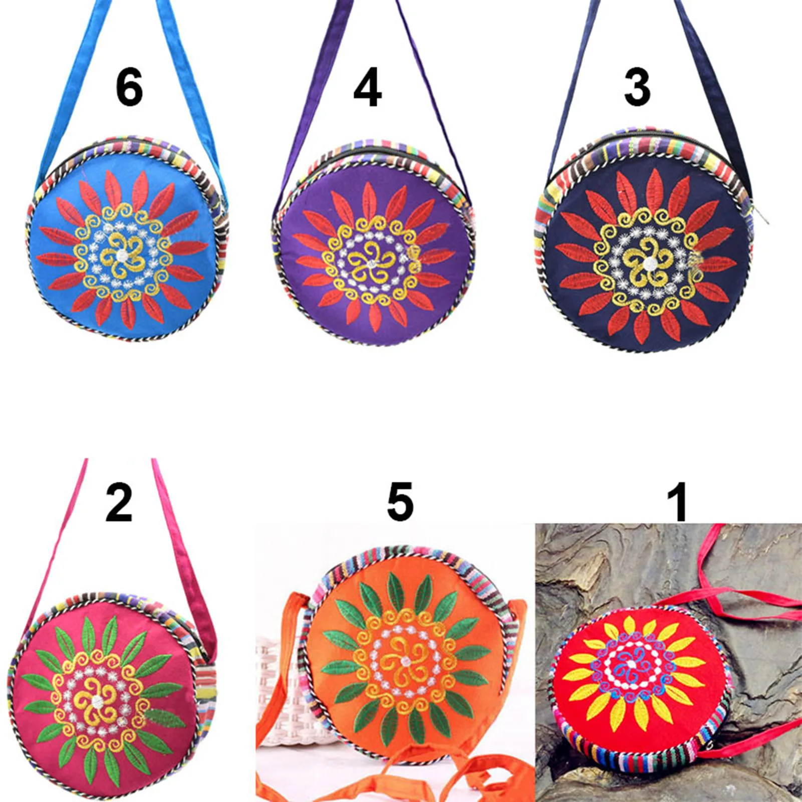 Embroidered Sunflower Crossbody Bag Vibrant Flower Embellished Handbag Convenient for Daily Commute