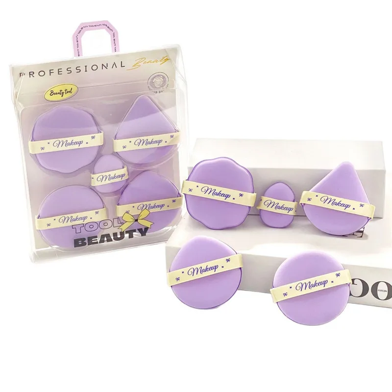 

5-Piece Ultra Soft Elastic Double Sided Hydrophilic Air Cushion Puff Dry Wet Dual-Use No Powder Consumption Makeup Tool