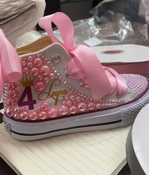 Stunning Hot Fruit Theme Kids Canvas Shoes DIY For Girl Communion Shoes Dollbling Handmade Bling Sneakers Birthday Gift for Kids