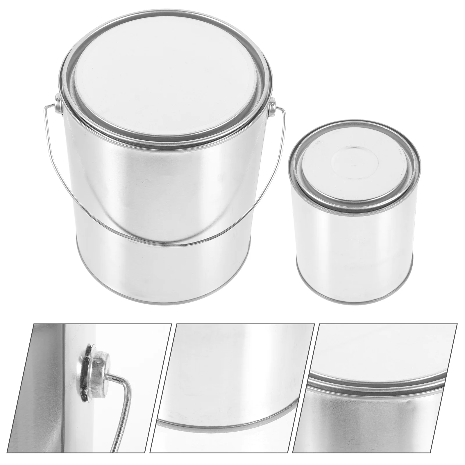 2 Pcs Paint Cans Pitch Storage Container Empty Painting for Thicken Accessory Iron