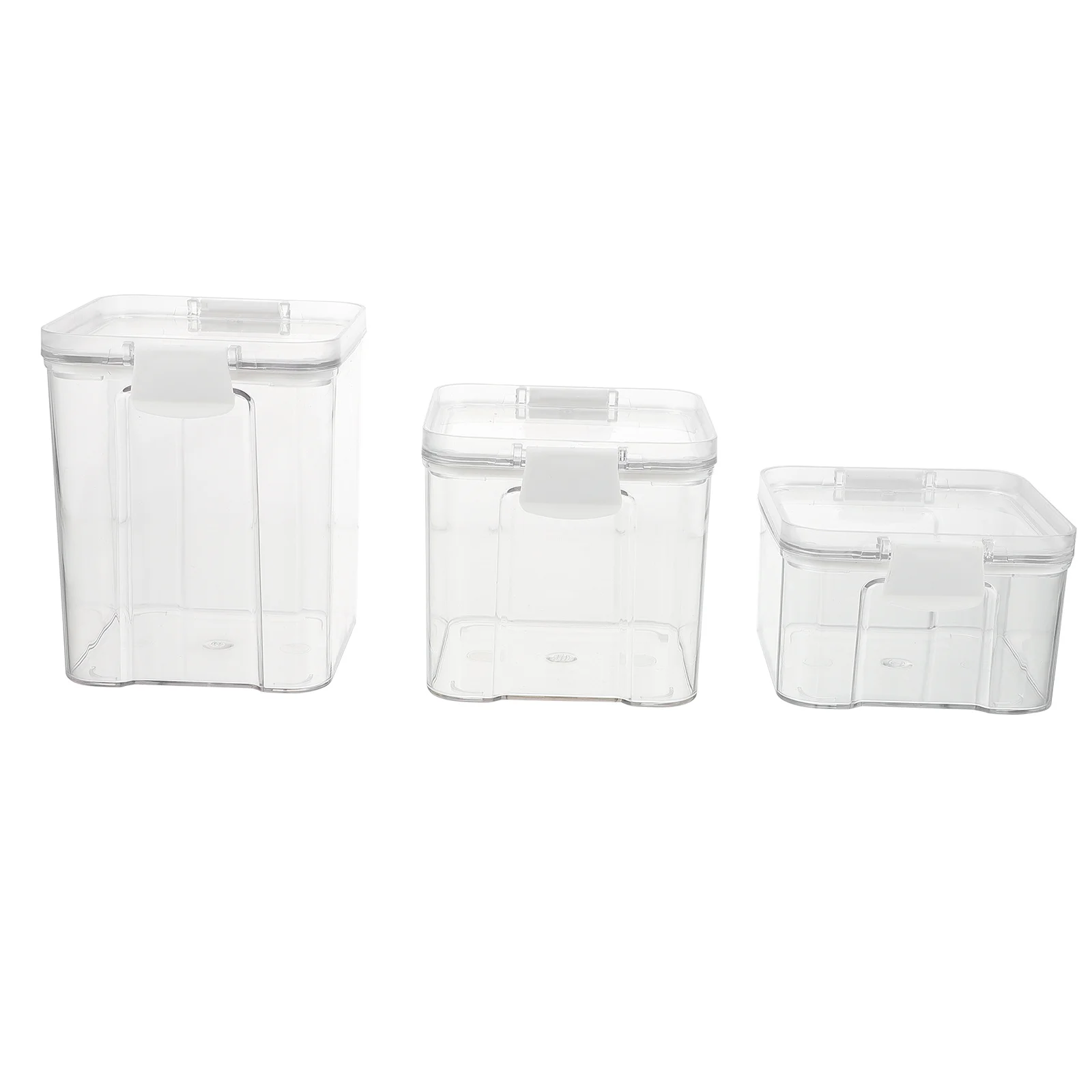 

3Pcs Food Storage Jars Airtight Plastic Storage Containers Kitchen Clear Jars for Snacks Grains Rice Beans Kitchen Plastic Jar