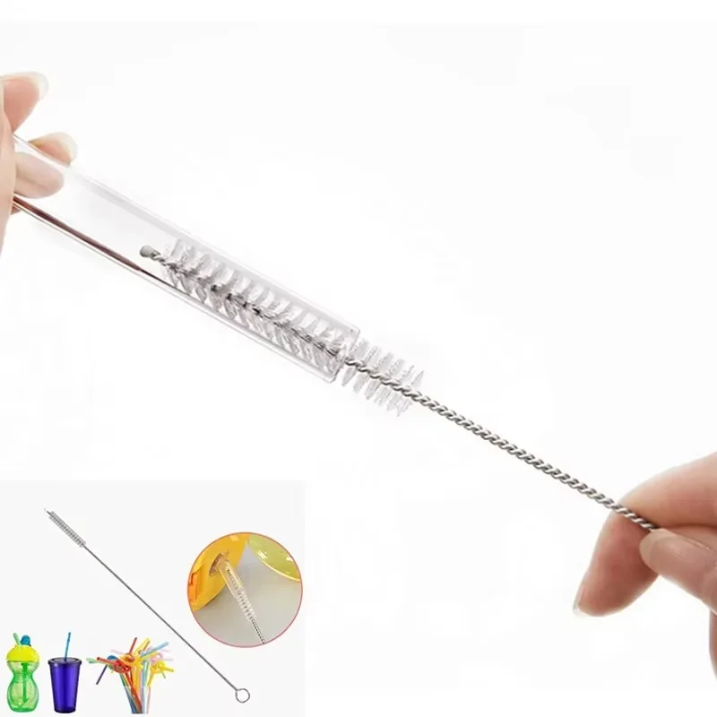 5/10PC Stainless Soft Hair Suction Glass Tube Cleaner Brushes Tools Fish Tank Straw Bottle Cleaning Brush Fish Tank Pipe Brush