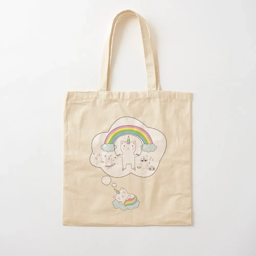 

Caticorn T shirt Cat Unicorn Kittycorn Rainbow Gifts Kids Girls Women Funny Cute Tees Fitted Tote Bag Big bag Tote Bag