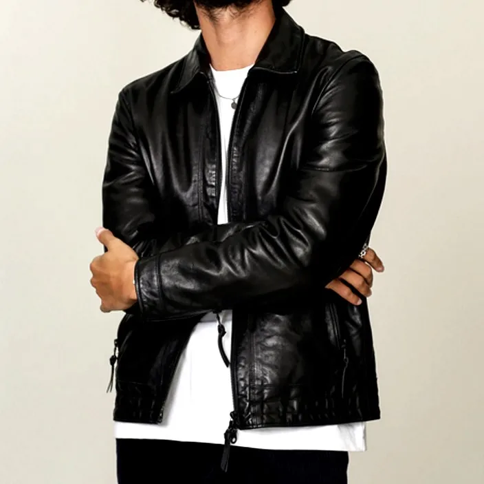 

Мужская кожаная куртка Busin Sle из натуральной овчины, тонкая, с хлопковой подкладкой, из натуральной кожи, короткое пальто, молодежный крой, на молнии