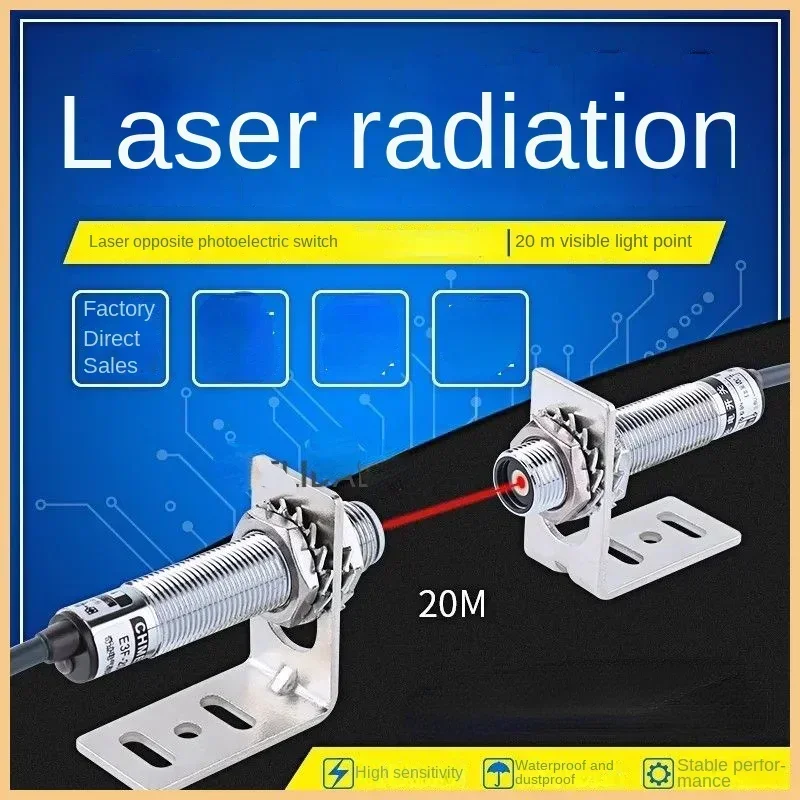 M12 Laserstraling Optische Schakelaar E3F-20C1/20l Naderingssensor Npn Normaal Open Automatisch