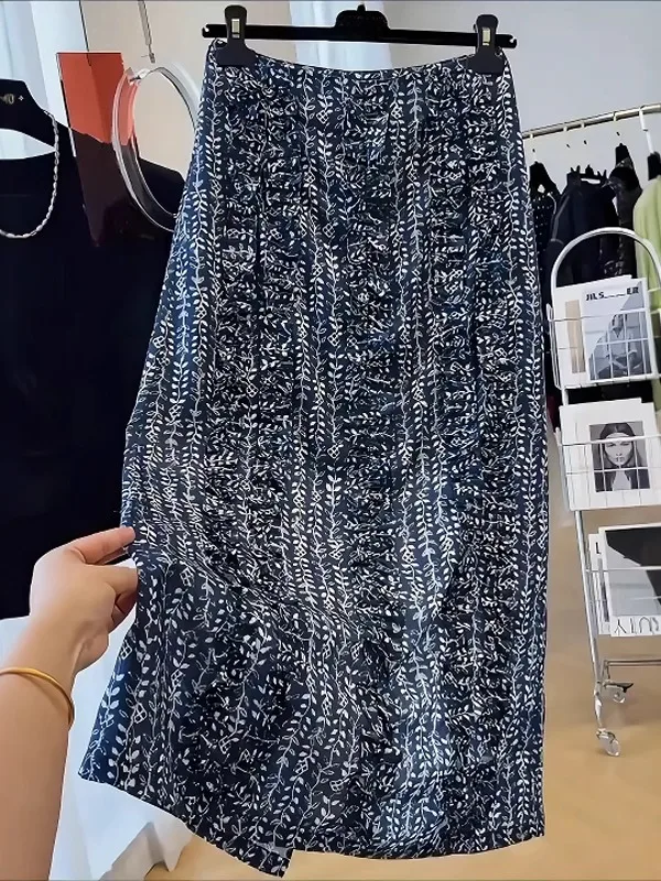 

Летняя тонкая юбка А-силуэта больших размеров для женщин, с высокой талией, прямого кроя, миди, для фигуры типа «яблоко», «груша», «песочная груша», «груша-груша»