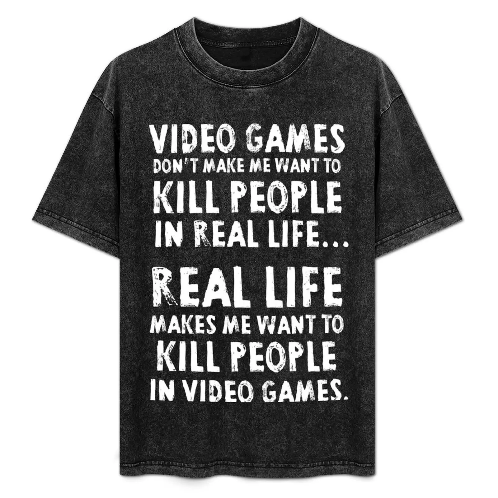 Real Life makes me wanna T-Shirt Work Short Sleeve Cotton Top