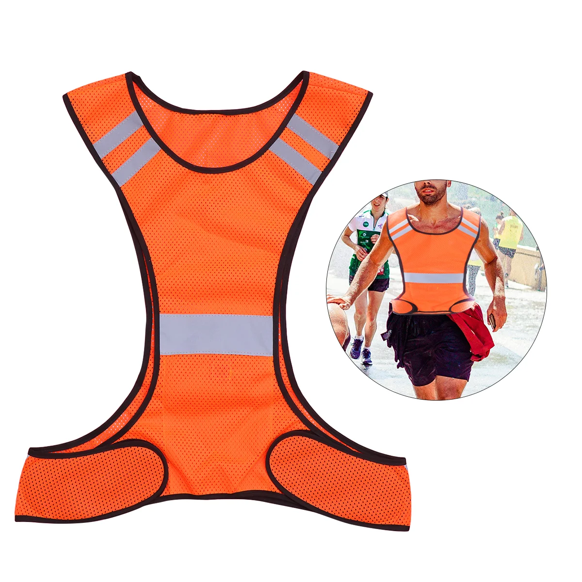 High Visibility Reflective Safety Vest for Men Women Outdoor Running Riding Jogging Use (Fluorescent Orange)