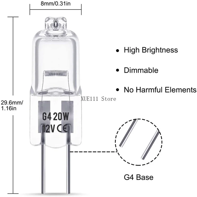 Wholesale 5/10/50/100PCS G4 12V 10W 20W LED Lamp Bulbs Eco Halogen Light Bulbs Capsule Inserted Beads Crystal Lamp Halogen Bulb