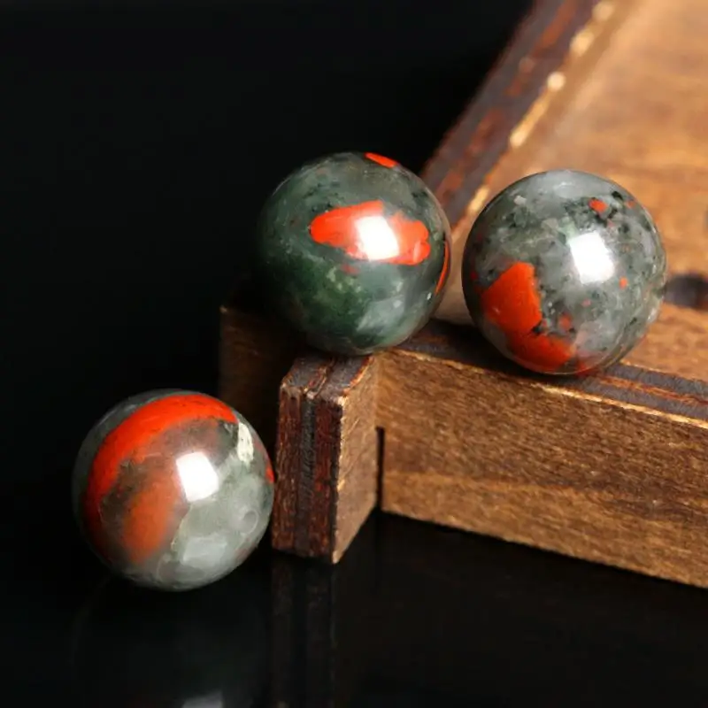 Natural Stone Red Bloodstone Scattered Loose Beads Single Round Beads DIY Handmade Beaded Material Wen Play Duobao Accessories