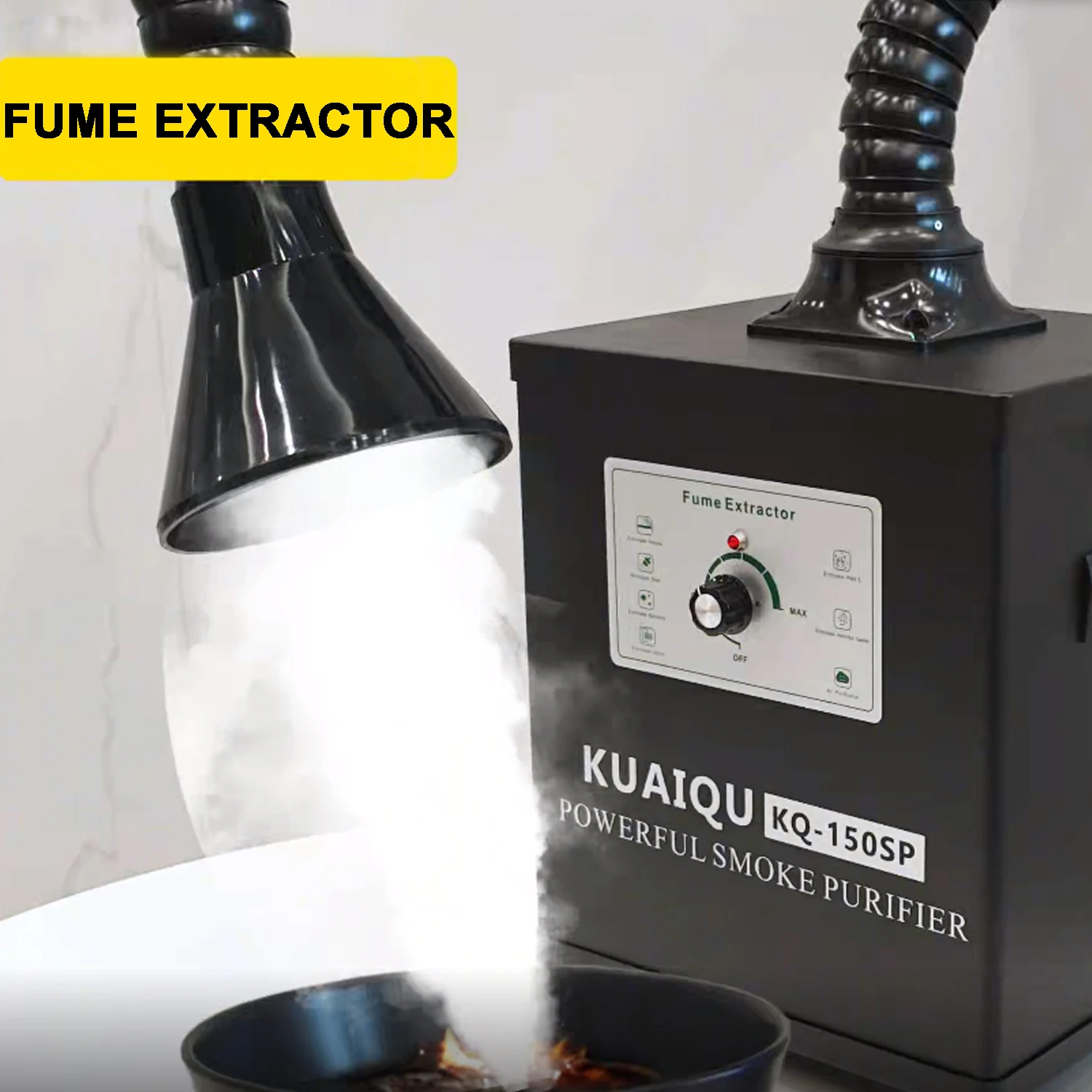KUAIQU 150W/80W/30W Fume Extractor Smoking Instrument AC 110V 220V Activated Carbon Filter Sponge Solder Iron Smoke Absorber