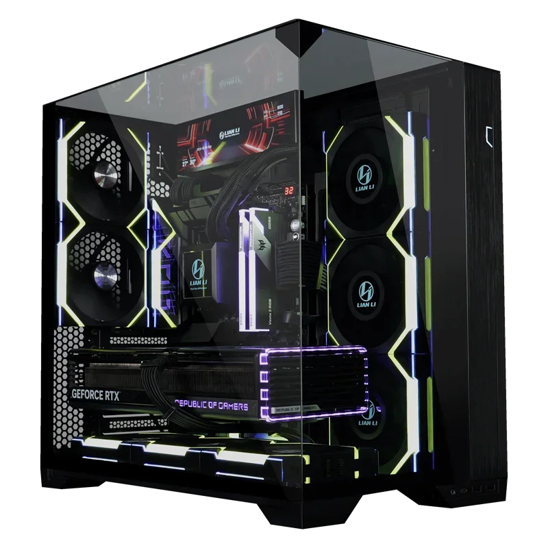 Atacado Mid Tower Computer PC Case LIAN LI O11 VISION COMPACT Suporte M-ATX/ATX/ITX Board Gaming PC Case fabricante