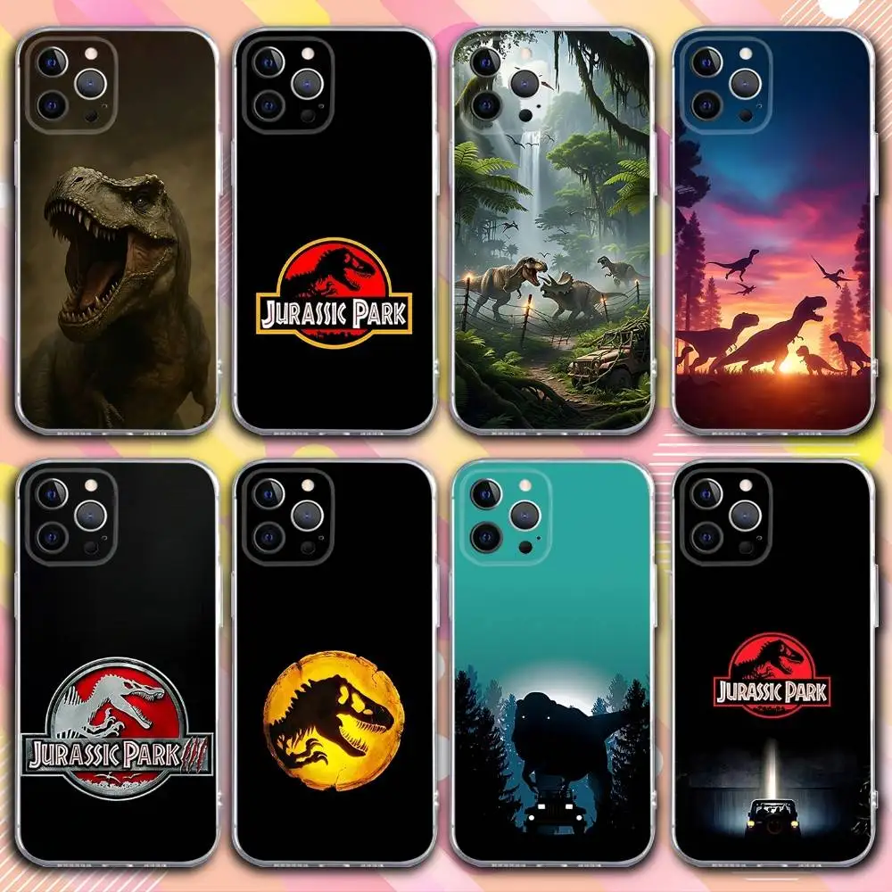 

J-Jurassic Dinosaur Park Phone Case For iPhone 17,16,15,14,13,12,11 Pro,Max,Plus,X,XS,XR,SE4,E Mini Transparent Soft Cover