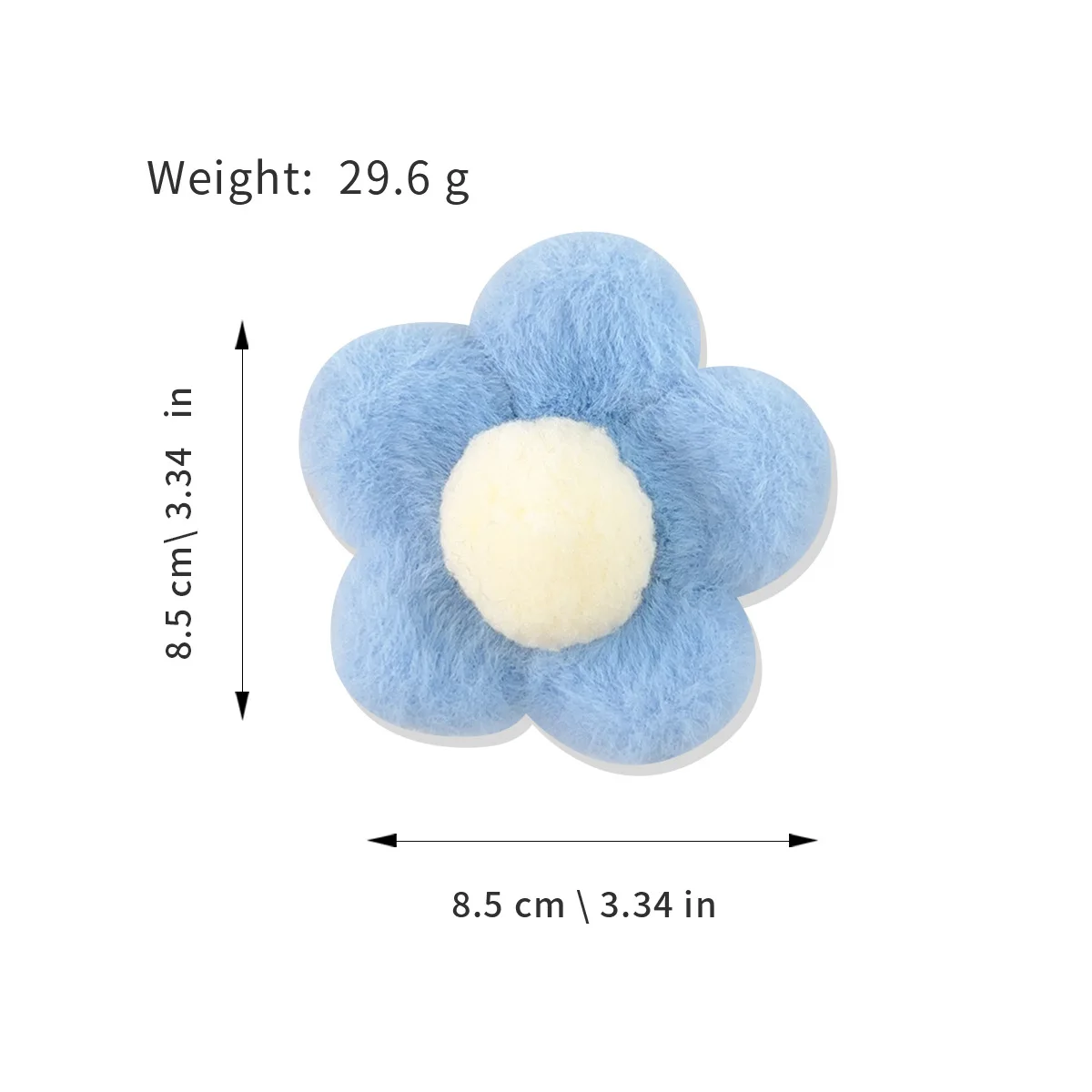 Cute Autumn And Winter Plush Flower Sweet Shark Clip Headwear For Women