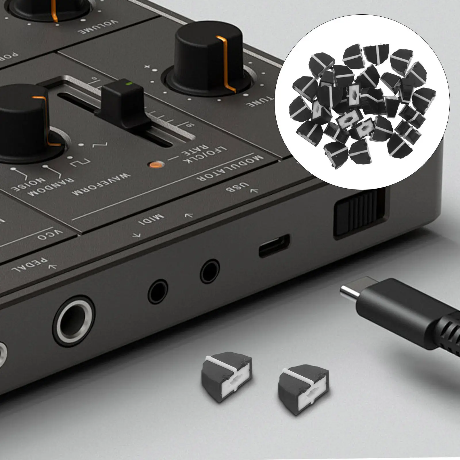 30 Peças de Capas para Fader de Mixer 4mm, Substituição de Botões de Potenciômetro, Controle de Volume Preciso, Peças para Console de Áudio