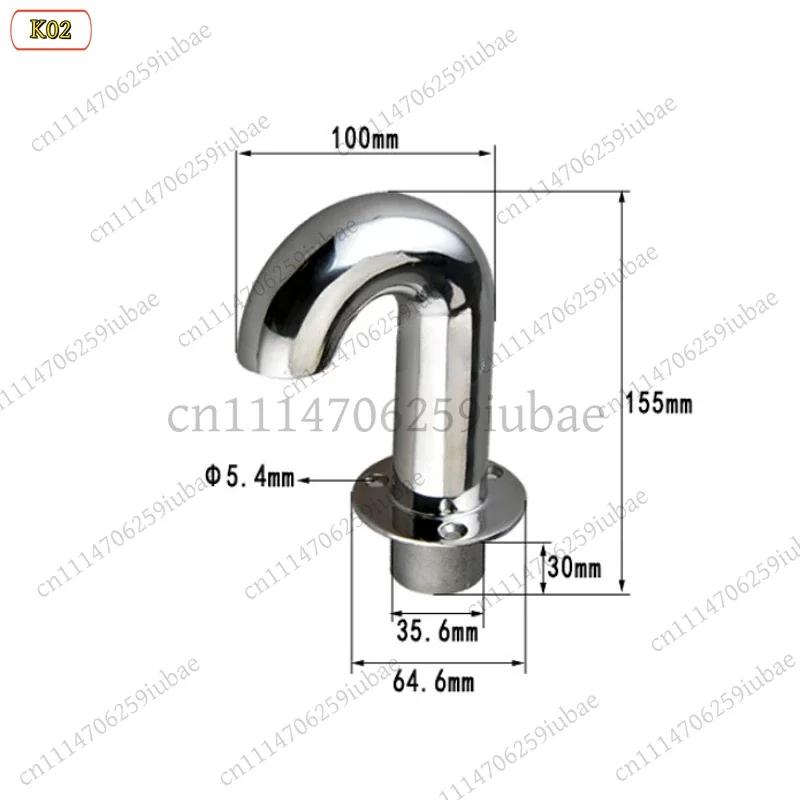 LD_35mm Stainless Steel Goose Neck Outlet Wire Tube for Marine Boat Deck Cable Organizer, Replacement Parts