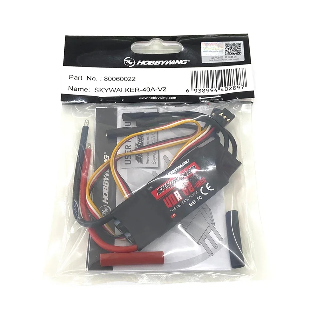 Hobbywing Skywalker 15A/30A/40A/50A/60A/80A/100A V2 Speed Controller ESC With UBEC For RC FPV Quadcopter Airplanes Helicopter