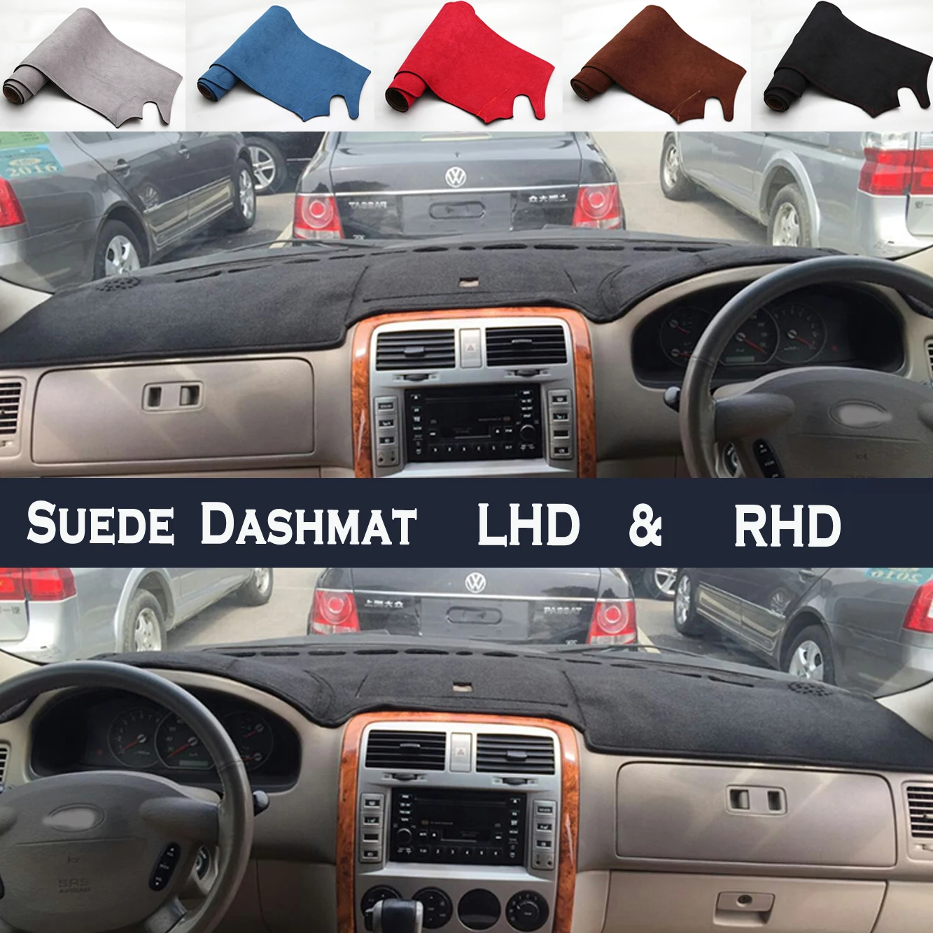 Car Styling Suede Dash Mat Covers Dashmat Dashboard Pad  Accessories For KIA Grand Carnival R Sedona KV-II Naza Ria 1998 – 2004