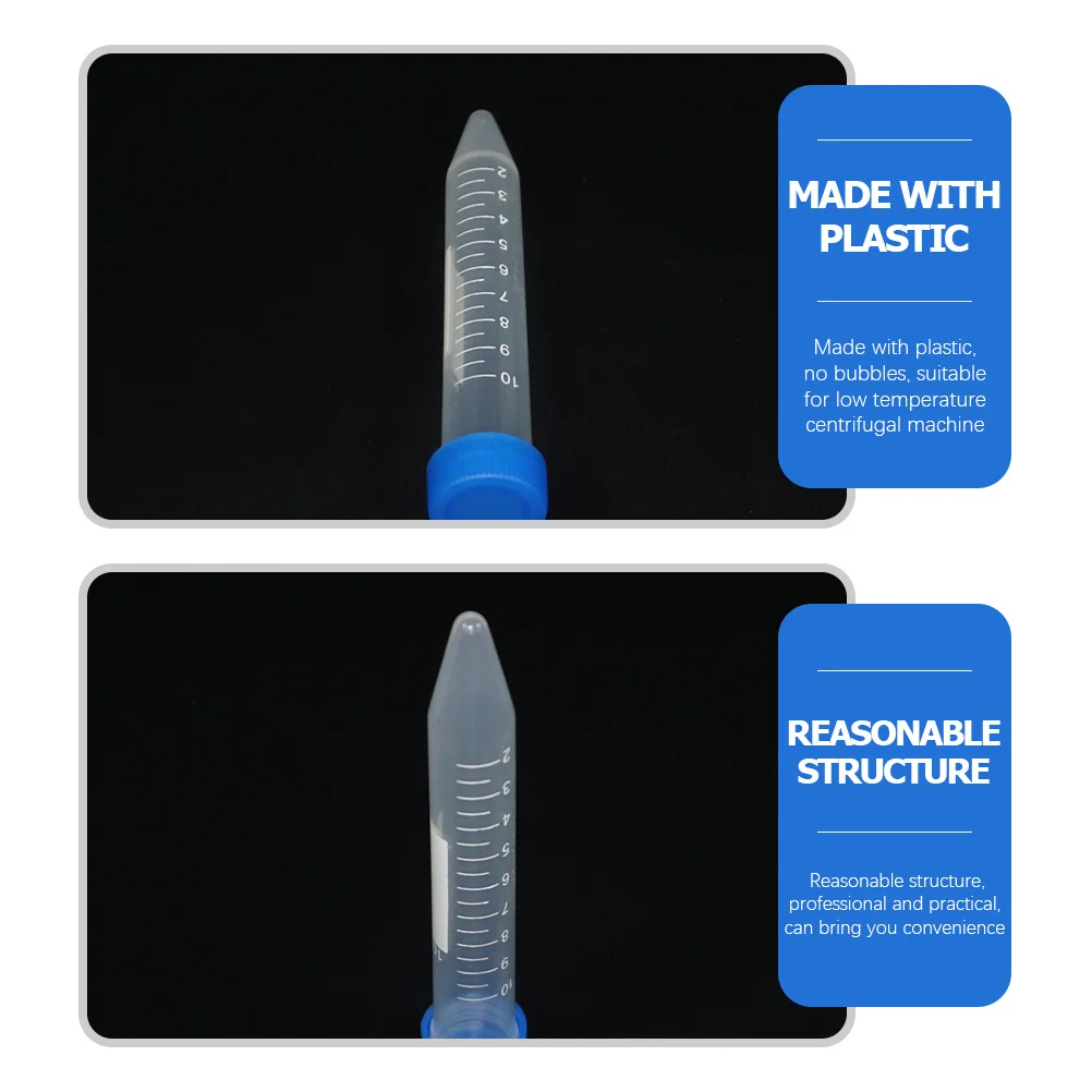 30Pcs Conical Centrifuge Tubes 10Ml Graduated Test Container for Biochemistry Blood Analysis Anticoagulant Sample Use